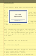 Max Fisher: Questionnaire